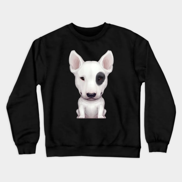 White English Bull Terrier with Black Eye Patch Crewneck Sweatshirt by stonemask